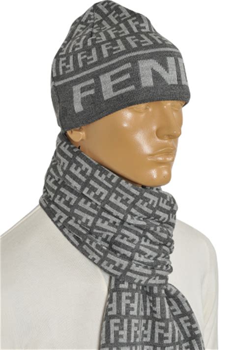 fendi winter hat|Fendi hat and scarf set.